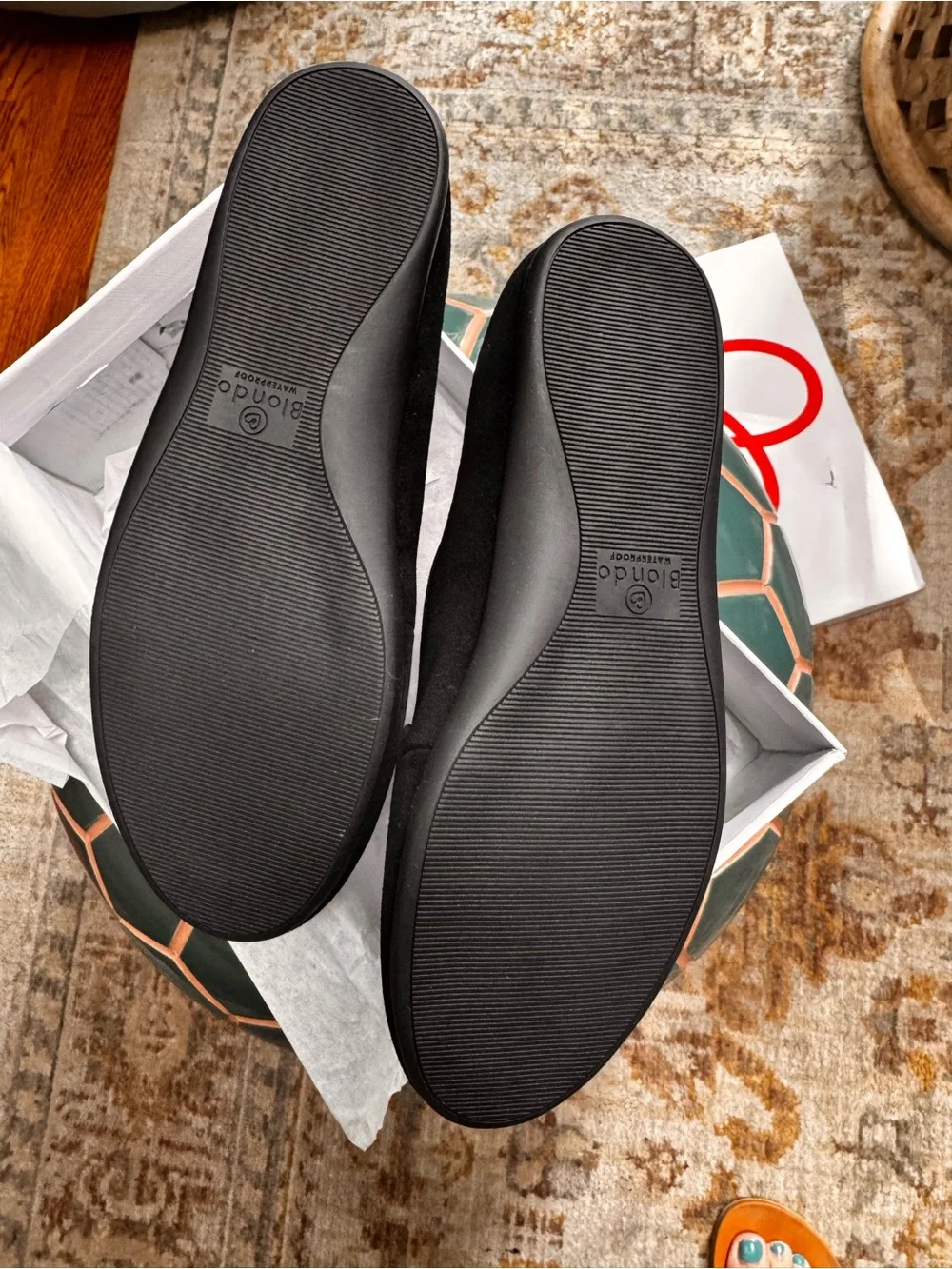Biondo Waterproof Black Suede Loafers for Women